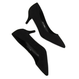 Zapatos de salón tacones bajos negro 123-2 Negro 2