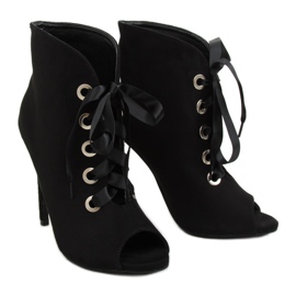 Botas negras con dedos abiertos 680-32 Negro 1