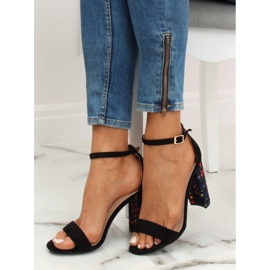 Sandalias de tacón negras 708-24 Black negro multicolor 1