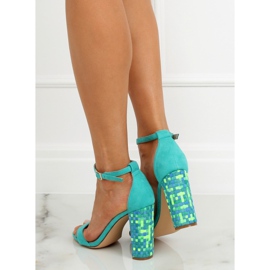 Sandalias tacón menta 708-24 Azul multicolor 1