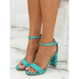 Sandalias tacón menta 708-24 Azul multicolor 6