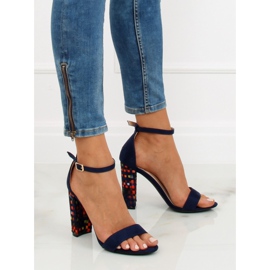 Sandalias de tacón azul marino 708-24 Navy multicolor 6