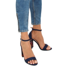 Sandalias de tacón azul marino 708-24 Navy multicolor 1