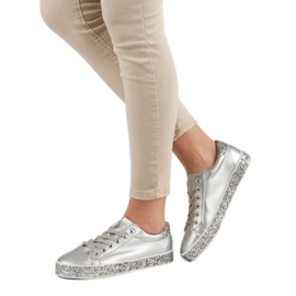 Zapatillas con suela de purpurina gris 1