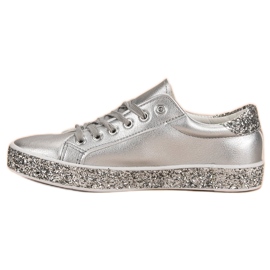 Zapatillas con suela de purpurina gris 3