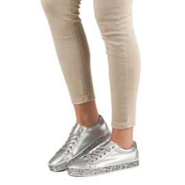 Zapatillas con suela de purpurina gris 6