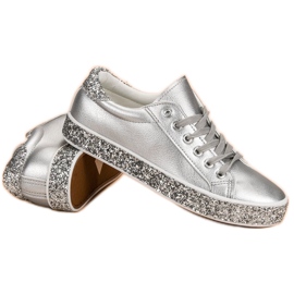 Zapatillas con suela de purpurina gris 4