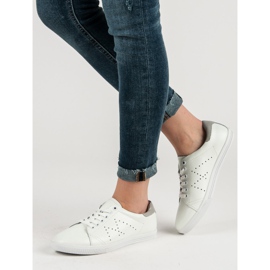 Tenis bajos de piel VINCEZA blanco 6