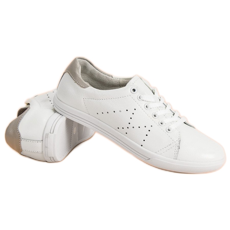 Tenis bajos de piel VINCEZA blanco 1