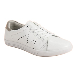 Tenis bajos de piel VINCEZA blanco 4