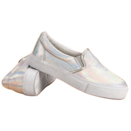 McKey Zapatillas Slipony con efecto Holo gris 4