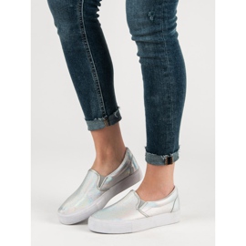 McKey Zapatillas Slipony con efecto Holo gris 5