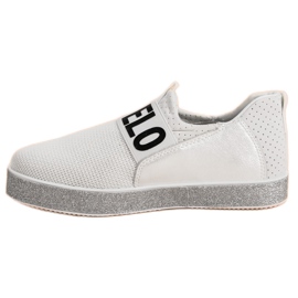 Bestelle Zapatillas slip-on con purpurina blanco 5