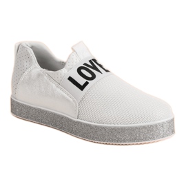 Bestelle Zapatillas slip-on con purpurina blanco 4