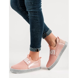 Bestelle Zapatillas slip-on con purpurina rosado 6