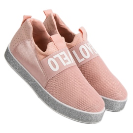 Bestelle Zapatillas slip-on con purpurina rosado 2