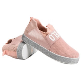 Bestelle Zapatillas slip-on con purpurina rosa 1