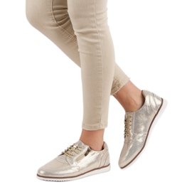 Filippo Zapatos de cuero dorado 1