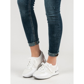 Zapatos deportivos con malla blanco 2