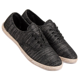Sweet Shoes Alpargatas con cordones negro 1