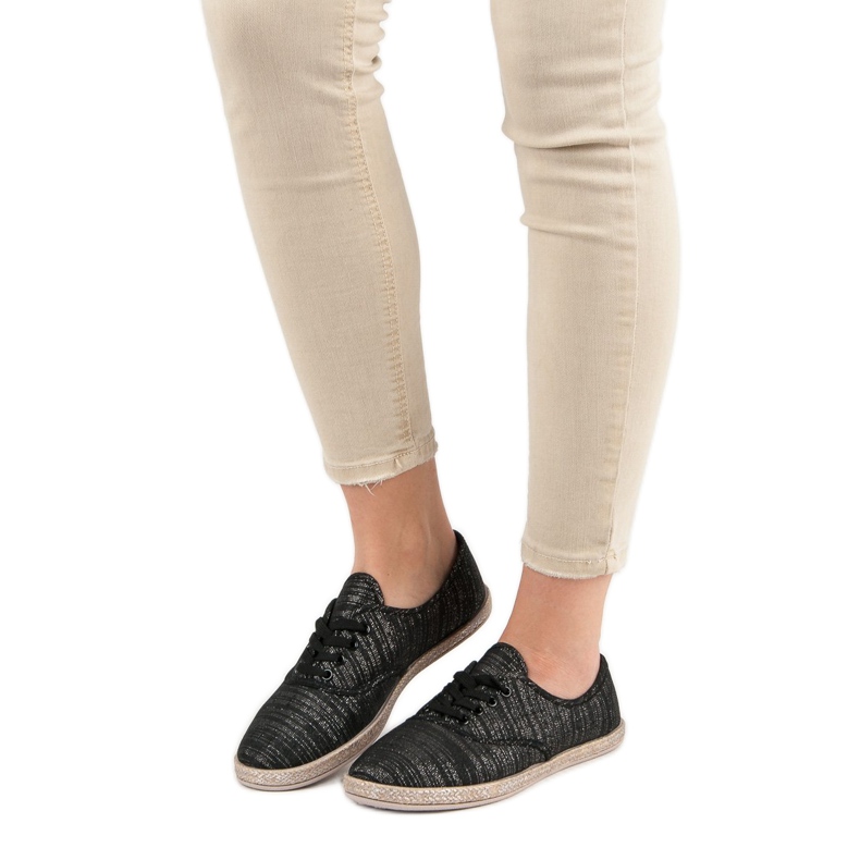 Sweet Shoes Alpargatas con cordones negro 2