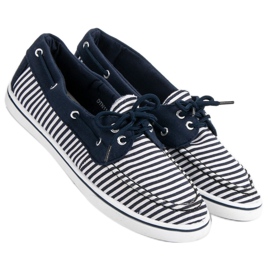 McKey Mocasines azul marino de moda blanco 1