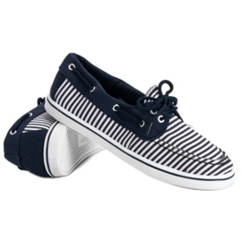 McKey Mocasines azul marino de moda blanco 5