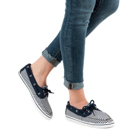 McKey Mocasines azul marino de moda blanco 6
