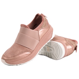 Ideal Shoes Zapatillas cómodas sin cordones rosado 3