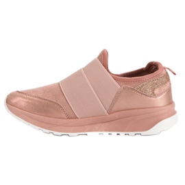 Ideal Shoes Zapatillas cómodas sin cordones rosado 1