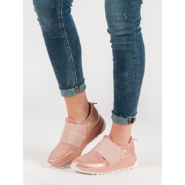 Ideal Shoes Zapatillas cómodas sin cordones rosado 4