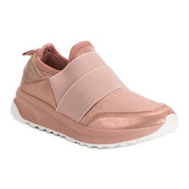 Ideal Shoes Zapatillas cómodas sin cordones rosado 5