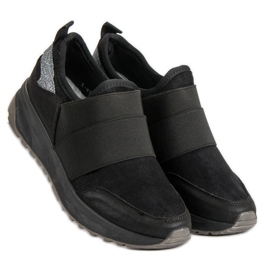 Ideal Shoes Zapatillas cómodas sin cordones negro 1