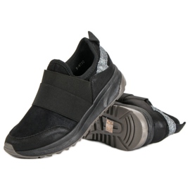 Ideal Shoes Zapatillas cómodas sin cordones negro 5