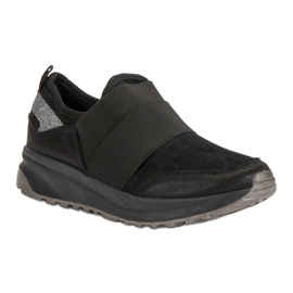 Ideal Shoes Zapatillas cómodas sin cordones negro 3