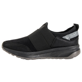 Ideal Shoes Zapatillas cómodas sin cordones negro 4