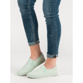 Zapatillas de gamuza sin cordones verde 2 Zapatillas de gamuza sin cordones verde 2