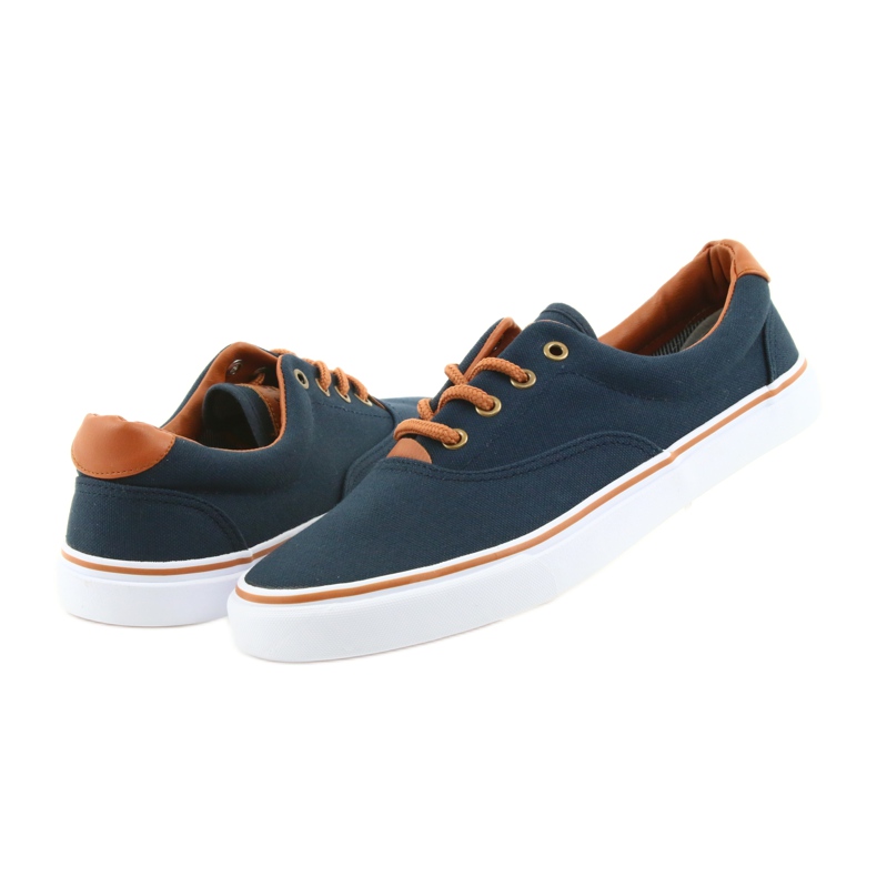 American Club Zapatillas de hombre azul marino LH03 marrón 5