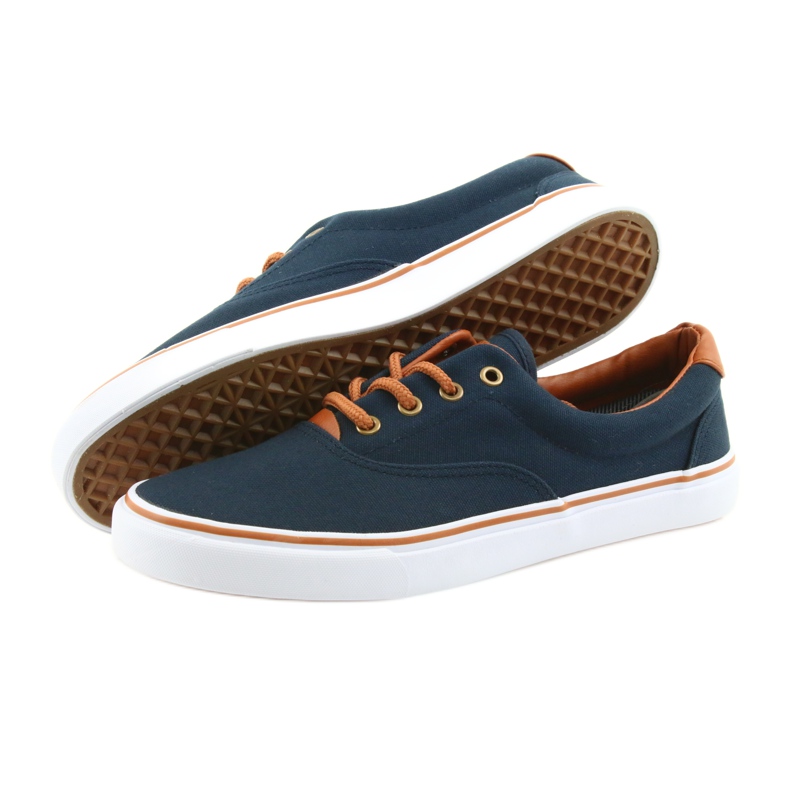American Club Zapatillas de hombre azul marino LH03 marrón 4