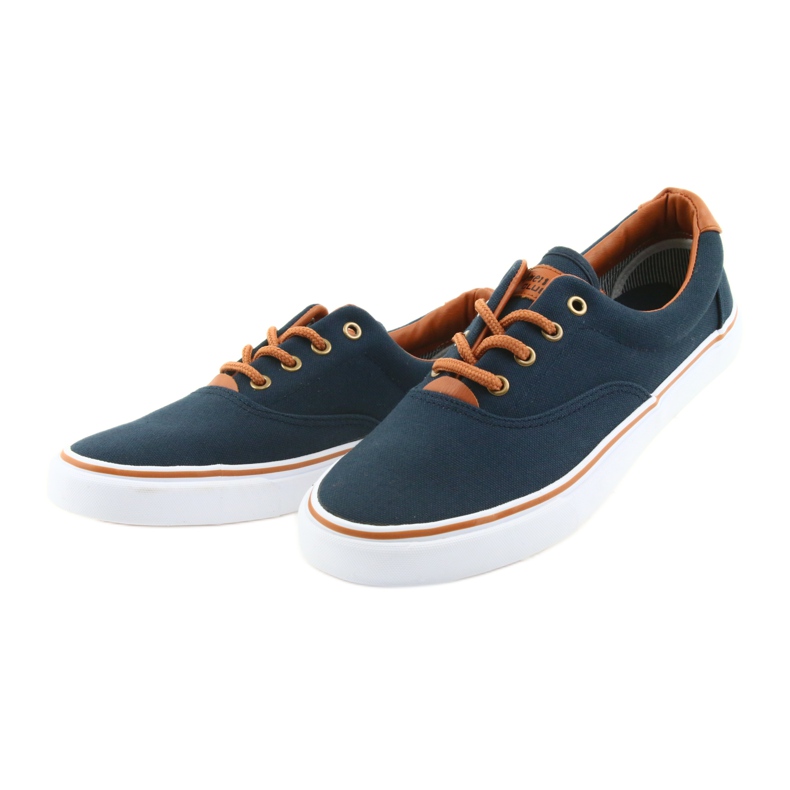 American Club Zapatillas de hombre azul marino LH03 marrón 3