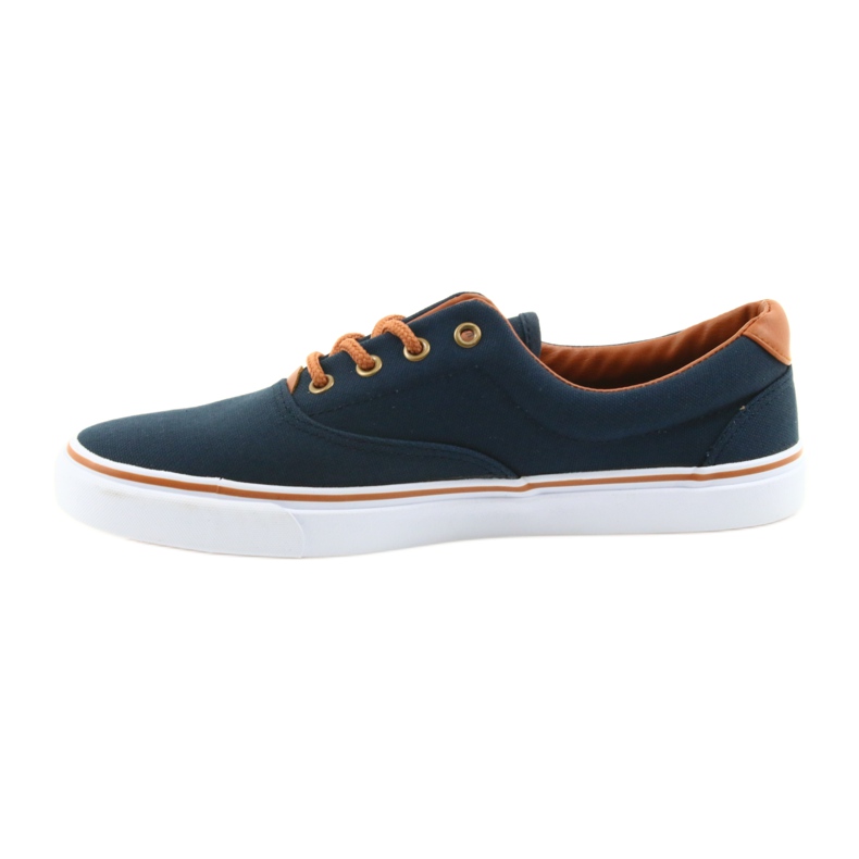 American Club Zapatillas de hombre azul marino LH03 marrón 2