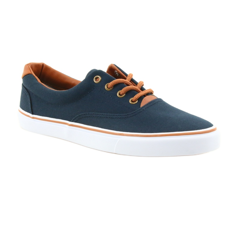 American Club Zapatillas de hombre azul marino LH03 marrón 1