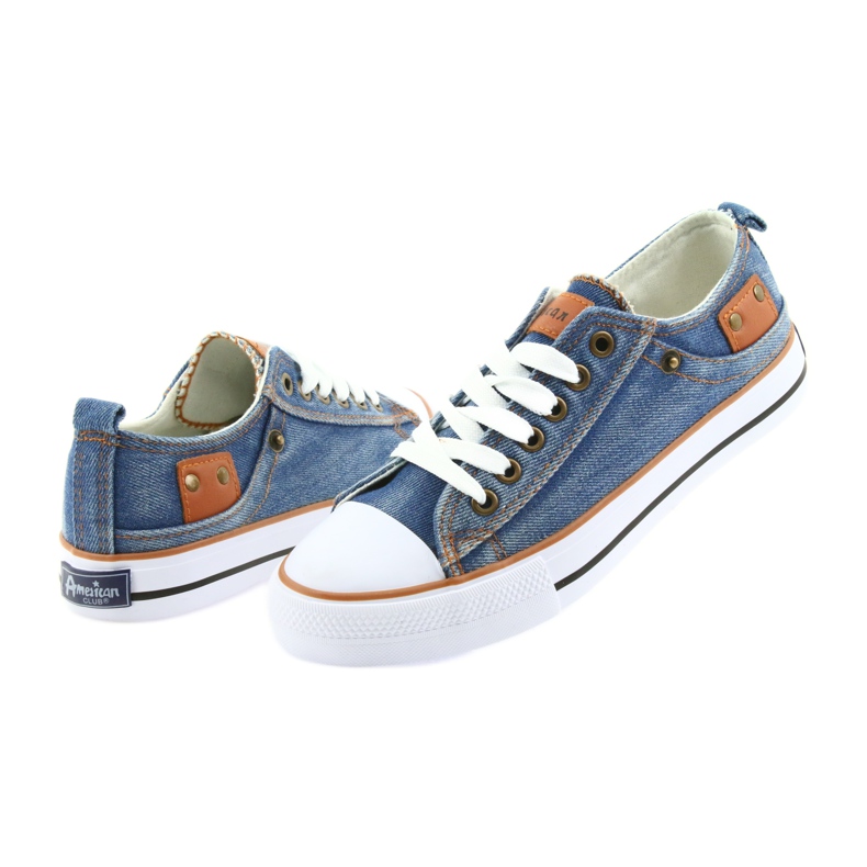 Zapatillas American Club dk jeans atadas azul 5