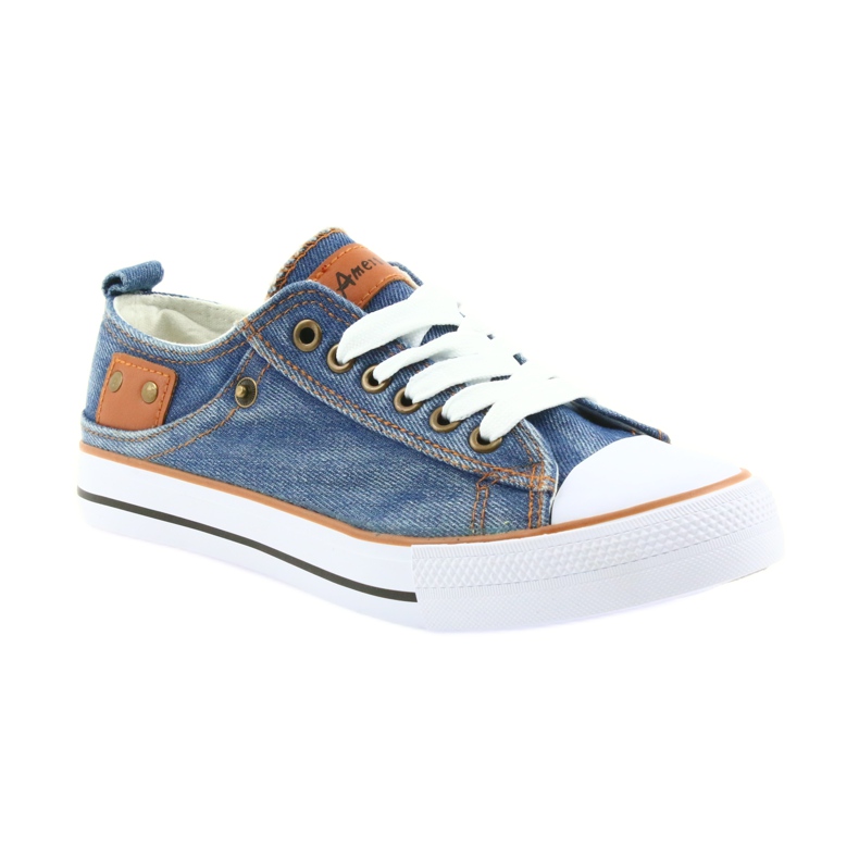 Zapatillas American Club dk jeans atadas azul 1