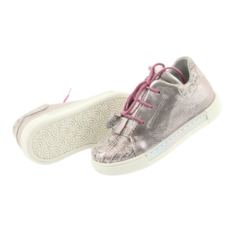 Ren But Zapatos de cuero deportivo para niñas Rhine rosa 5