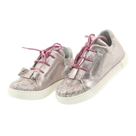 Ren But Zapatos de cuero deportivo para niñas Rhine rosa 3