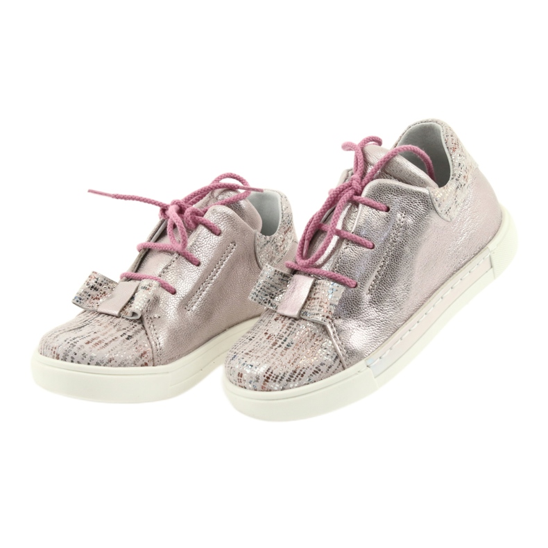 Ren But Zapatos de cuero deportivo para niñas Rhine rosa 3