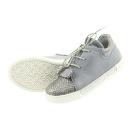Zapatos niña de piel RenBut 3303, gris y plateado 5