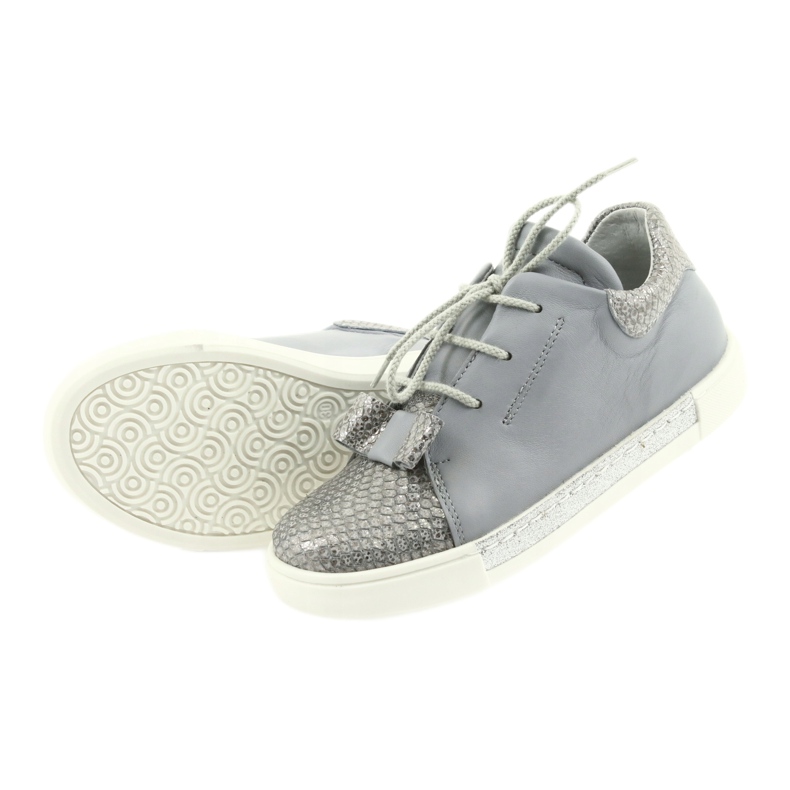 Zapatos niña de piel RenBut 3303, gris y plateado 5