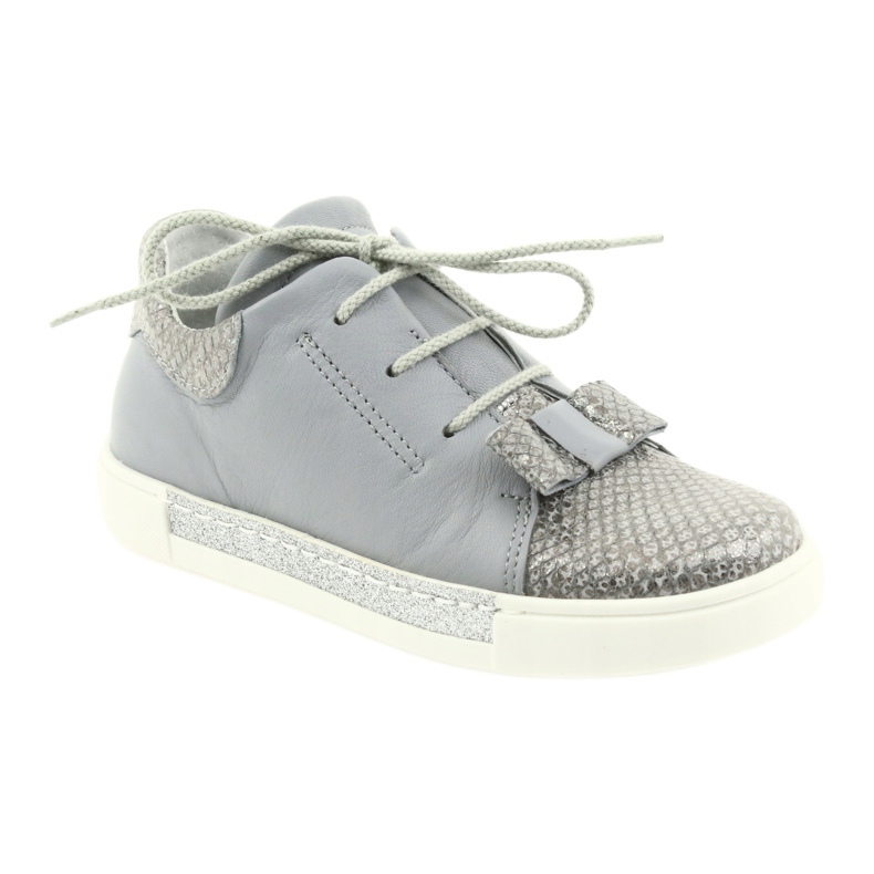 Zapatos niña de piel RenBut 3303, gris y plateado 1